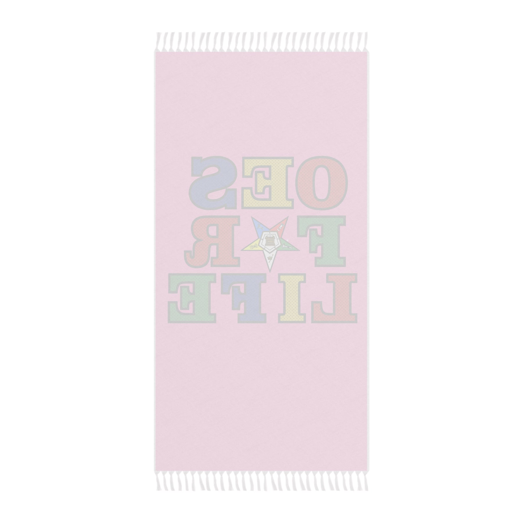 OES Towel - OES For Life Pink Polyester Beach Cloth - Bricks Masons
