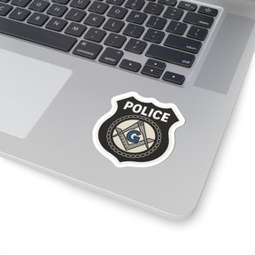 Master Mason Blue Lodge Sticker Decal - Kiss-Cut Police Badge - Bricks Masons