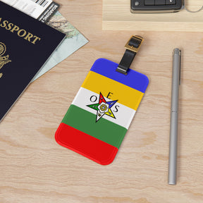 OES Luggage Tag - OES Star With Black Leather Strap - Bricks Masons