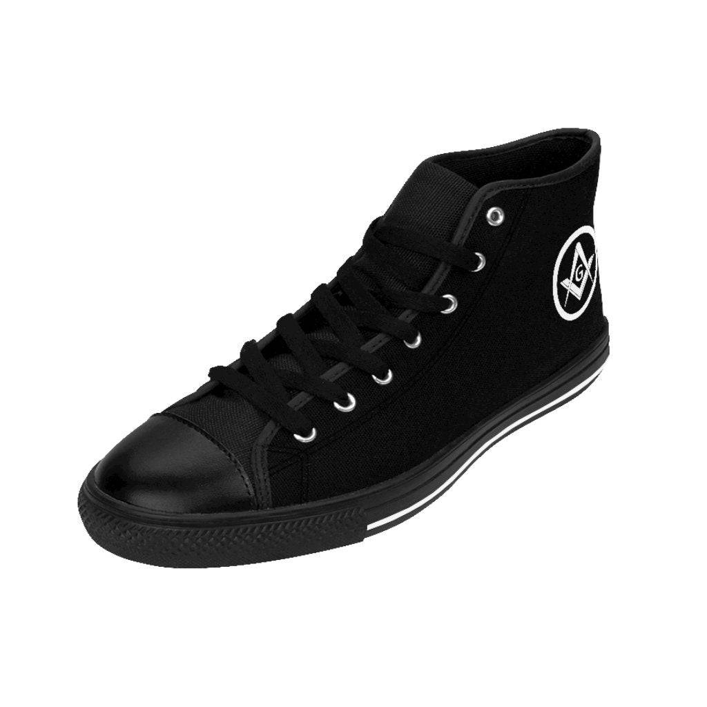 Master Mason Blue Lodge Sneaker - Square & Compass G Black High-Top