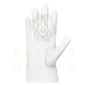 Past Thrice Illustrious Master Council Gloves - White Leather - Bricks Masons