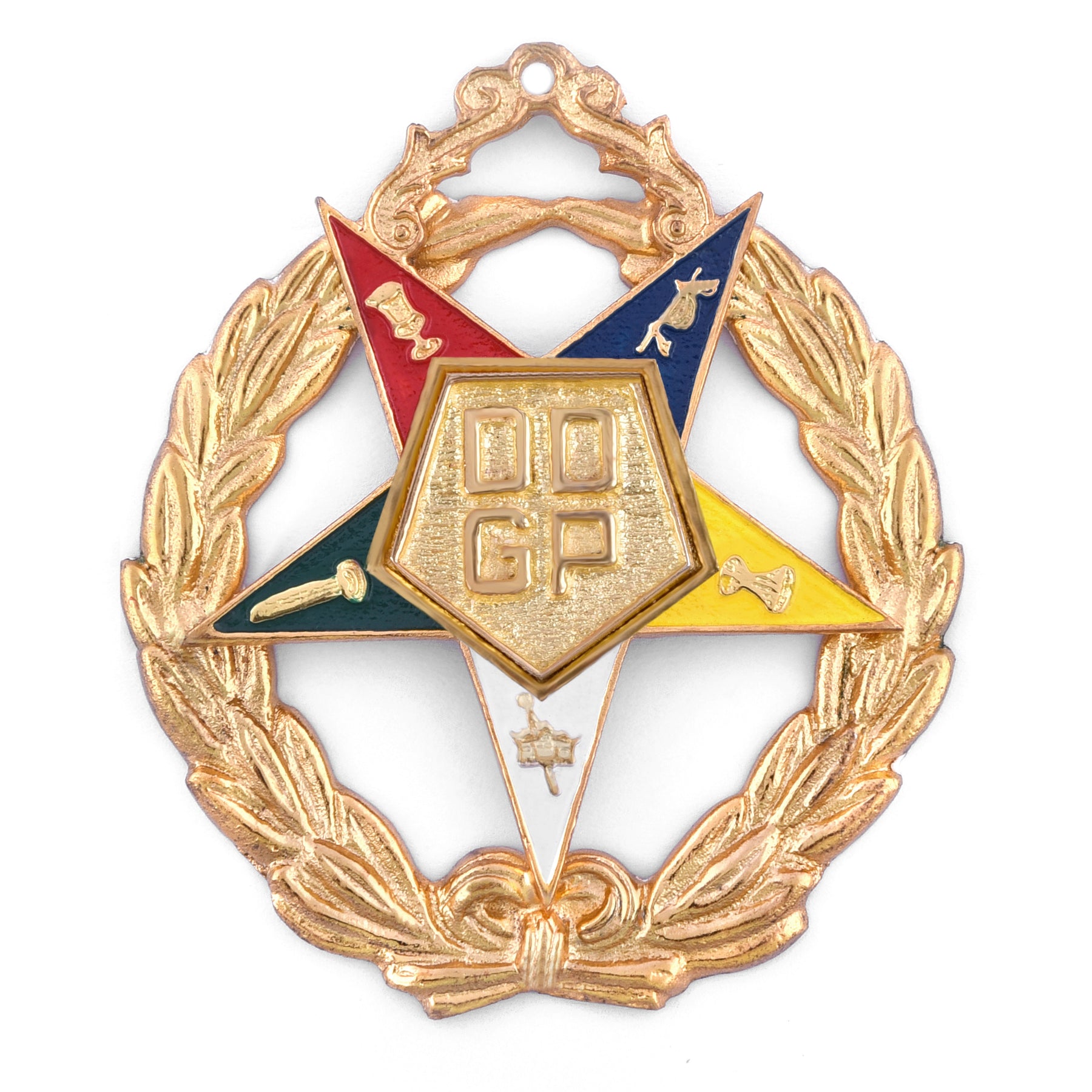 District Deputy Grand Patron OES Officer Collar Jewel - Gold Plated