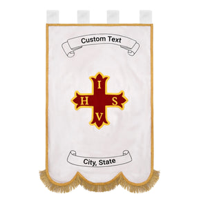 Knights Templar Commandery Banner - Handmade Embroidery Customizable