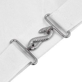 Royal Scofield Society Apron - White & Blue Machine Embroidery - Bricks Masons