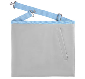 Past Master Craft English Regulation Apron - White & Turquoise Moire