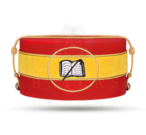 Chaplain Royal Arch Chapter Officer Crown Cap -  Yellow Velvet Band Hand Embroidery - Bricks Masons