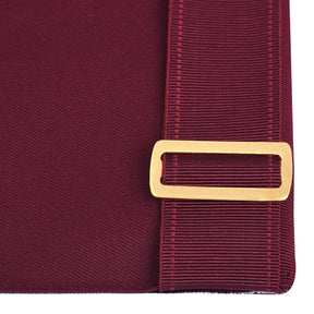 Worshipful Master Emulation Rite Apron - Turquoise & Maroon Moire with Gold Triple Taus - Bricks Masons