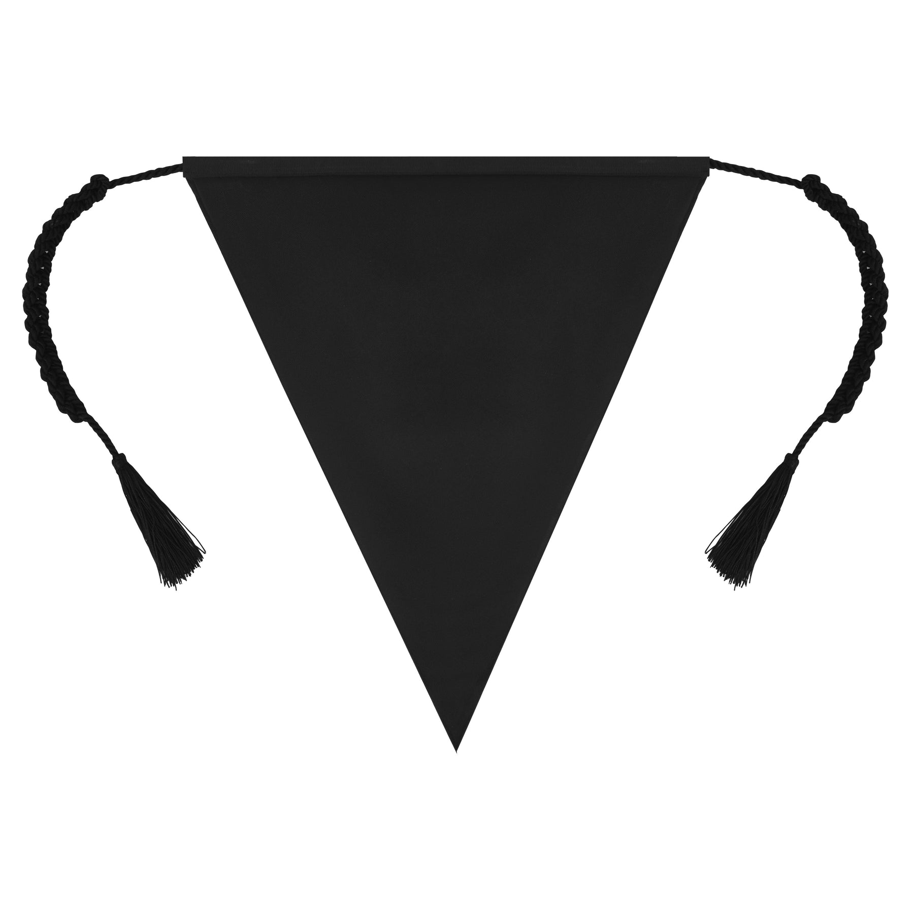 32nd Degree Scottish Rite Apron - Triangular White & Black Printed Emblem With Tassels - Bricks Masons