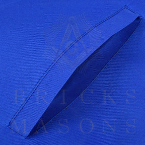 Senior Steward Blue Lodge Officer Apron -Blue Ribbon With Machine Embroidery Customizable Flap - Bricks Masons