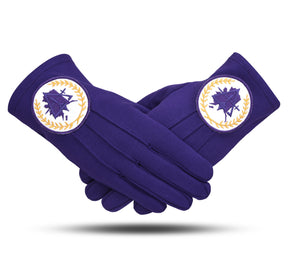 Council Gloves - Pure Cotton Purple Color With Alaska Map - Bricks Masons