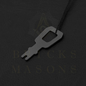 Past Sovereign Master Allied Masonic Degrees Apron Case - Personalized Black Imitation Leather MM, WM, Provincial - Bricks Masons