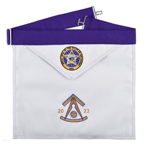 Past Master Blue Lodge California Regulation Apron - Great Seal Of The State Of Oklahoma - Bricks Masons