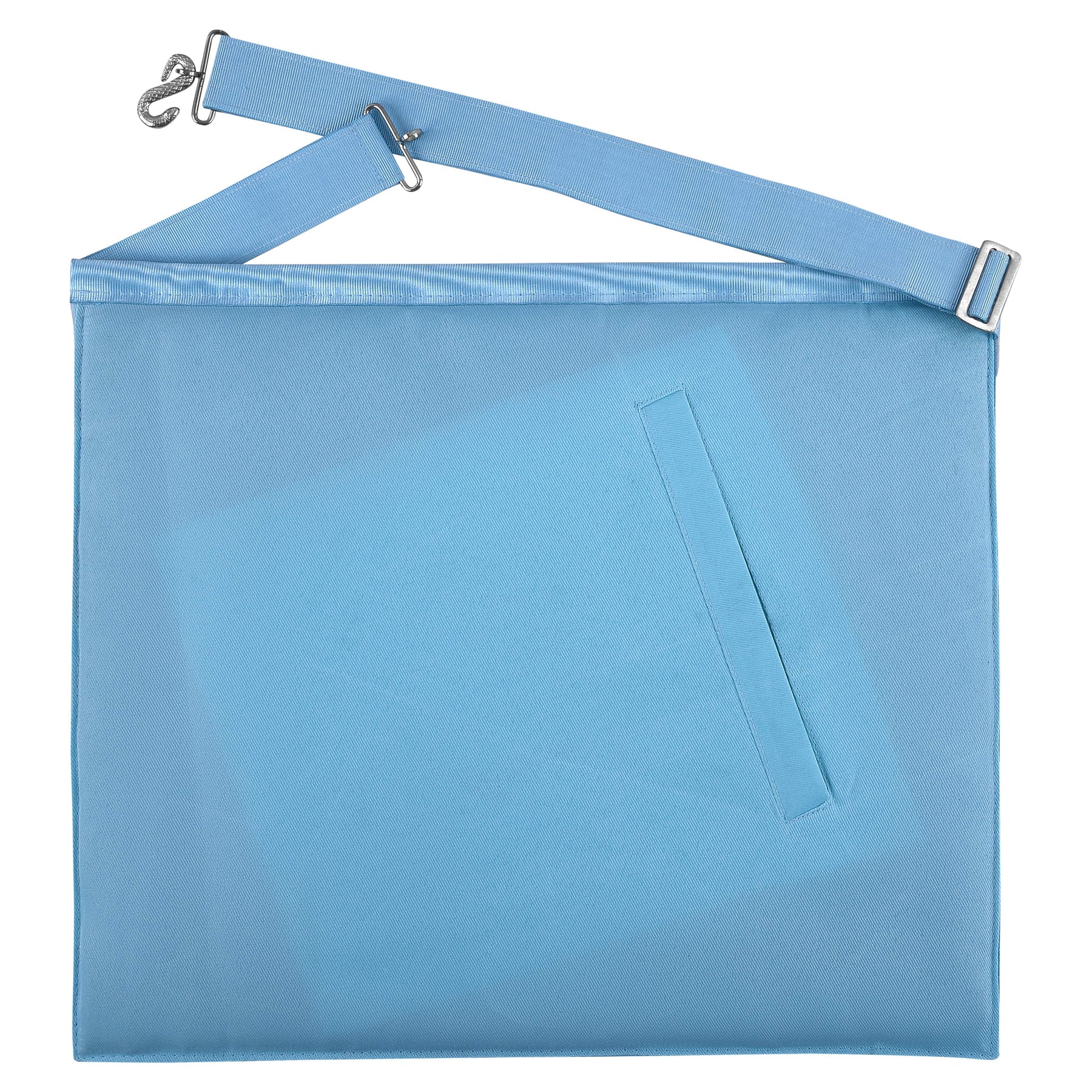 Past Master Blue Lodge California Regulation Apron - Turquoise Blue With Silver Hand Embroidery - Bricks Masons