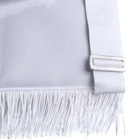 Deputy Grand Master Blue Lodge Apron - All White With Braid & Fringe - Bricks Masons