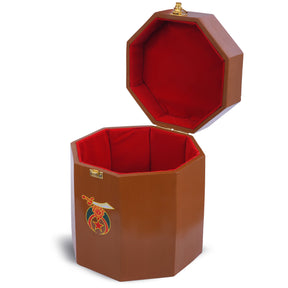 Shriners Fez Case - Wooden With Red Velvet Interior - Bricks Masons