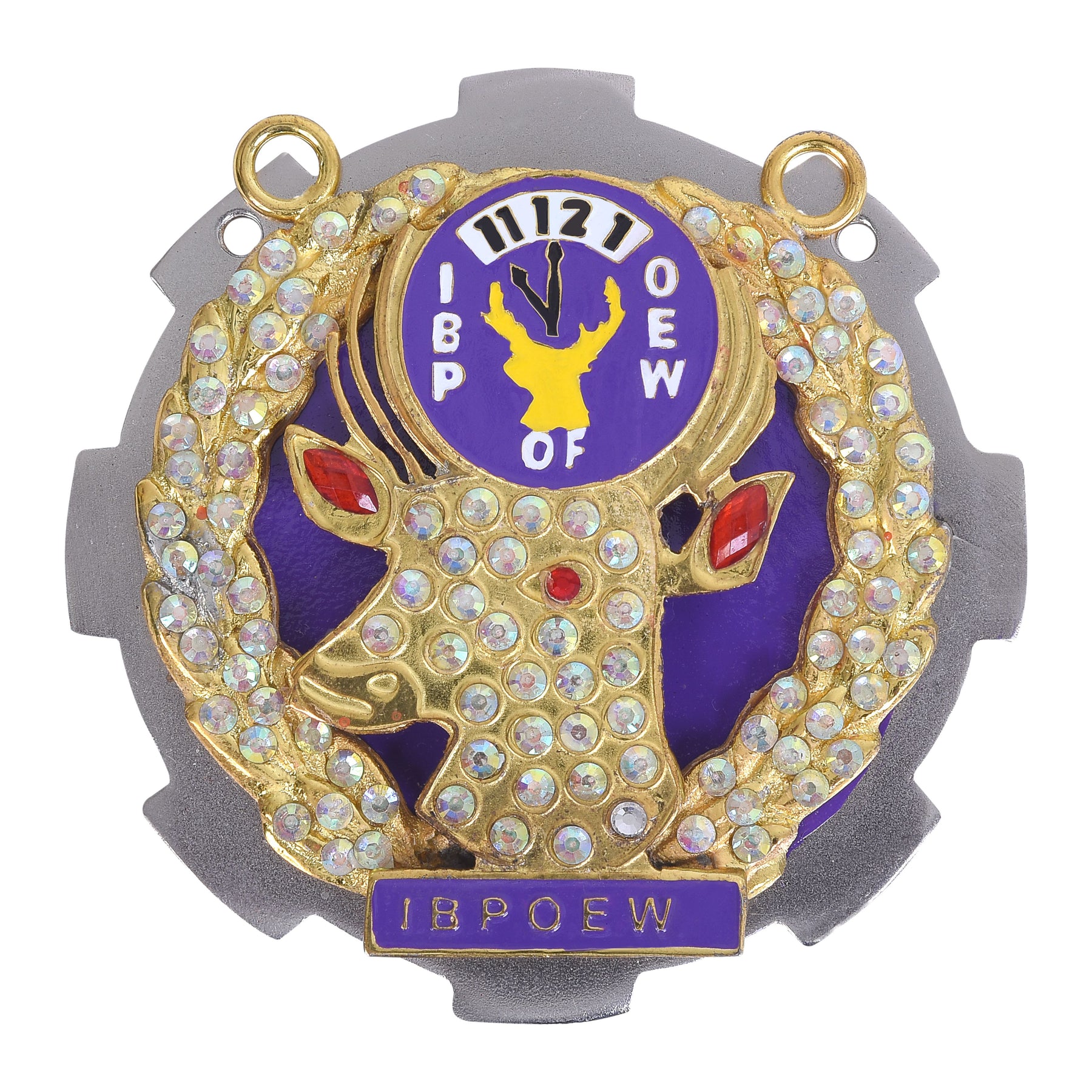 Elks of the World Collar Jewel - Elk Head Clock (Gold Plated) - Bricks Masons