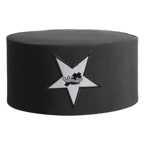 Knights Templar Commandery Crown Cap - Black With White Star Patch - Bricks Masons