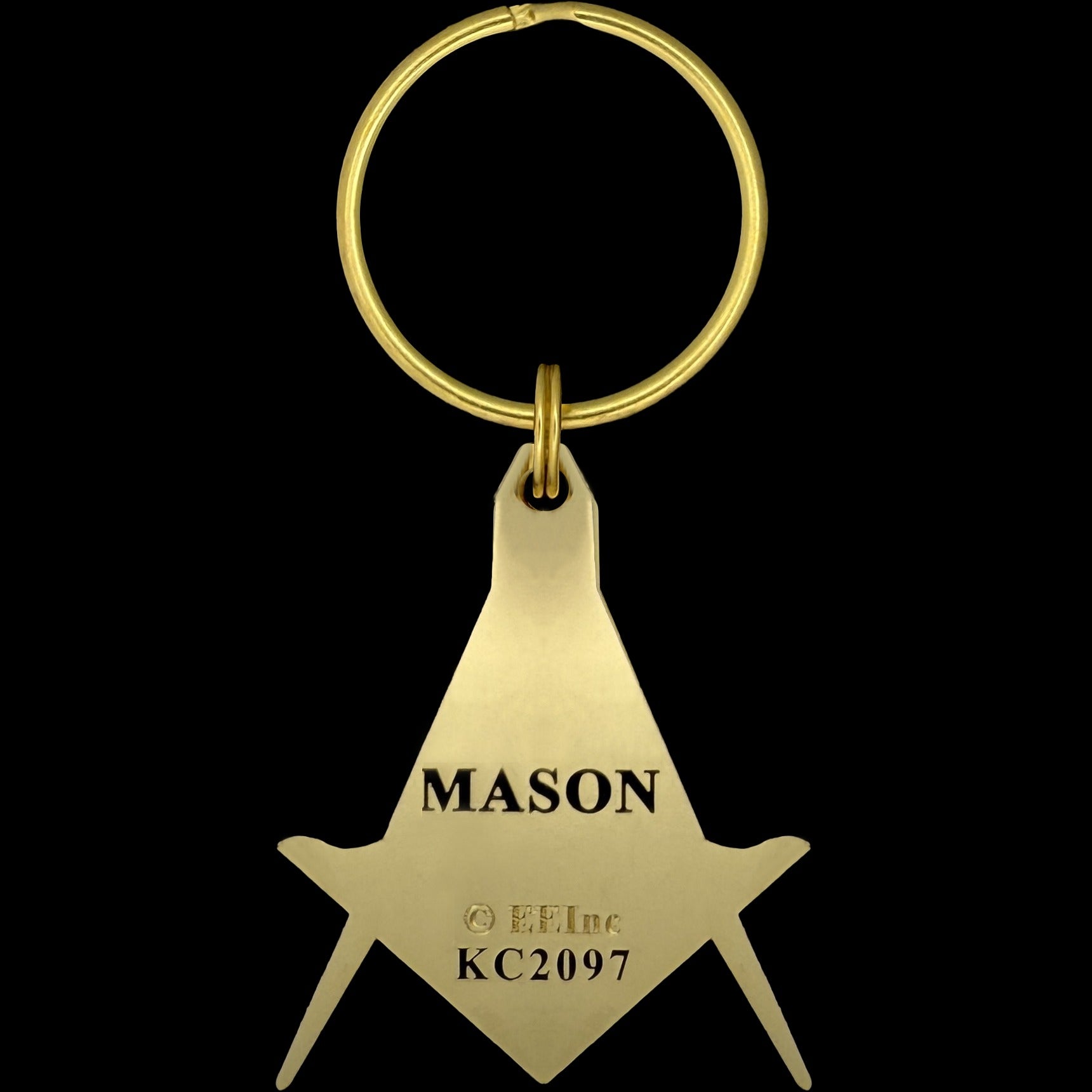 Master Mason Blue Lodge Keychain - Gold Color Square & Compass G - Bricks Masons