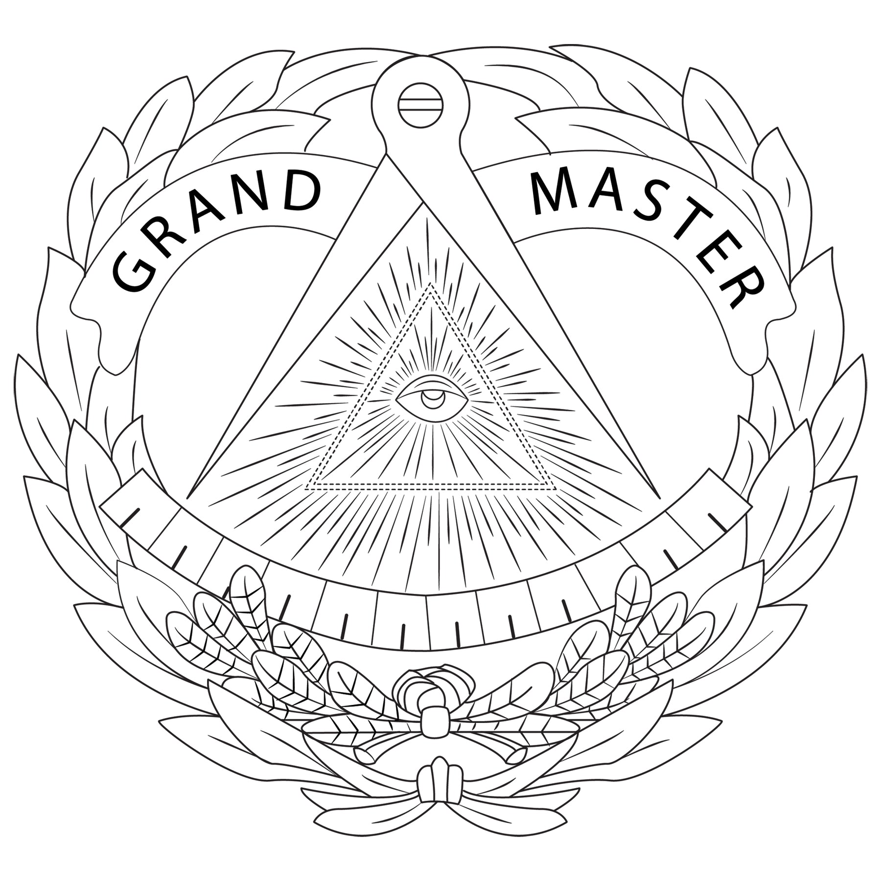 Grand Master Blue Lodge Briefcase - Brown Leather - Bricks Masons