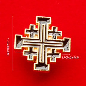 Knights Templar Commandery Brooch - Jerusalem Cross Alloy - Bricks Masons