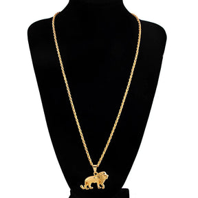 Ancient Israel Necklace - Gold Lion of Judah Pendant Zinc alloy - Bricks Masons