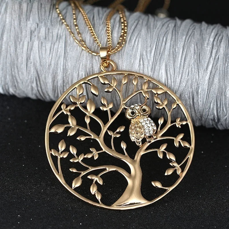 Ancient Israel Pendant - Tree of Life Owl Pattern Round - Bricks Masons