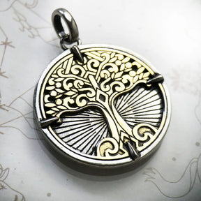 Ancient Israel Pendant Golden Tree 925 Sterling Silve - Bricks Masons