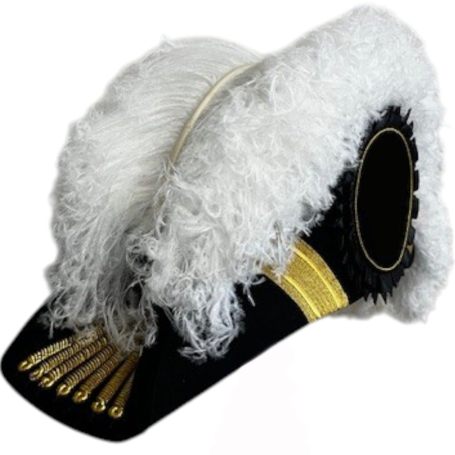 Grand Encampment Officer Knights Templar Chapeau - All White Plumes - Bricks Masons