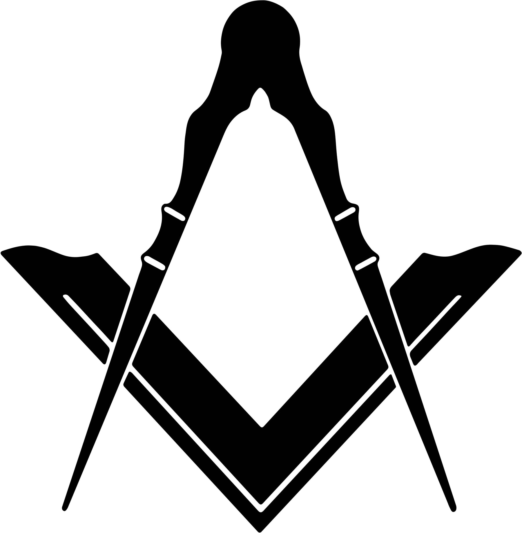 Master Mason Blue Lodge Car Door Light Projector - 2 Pieces Wireless LED Square & Compass - Bricks Masons