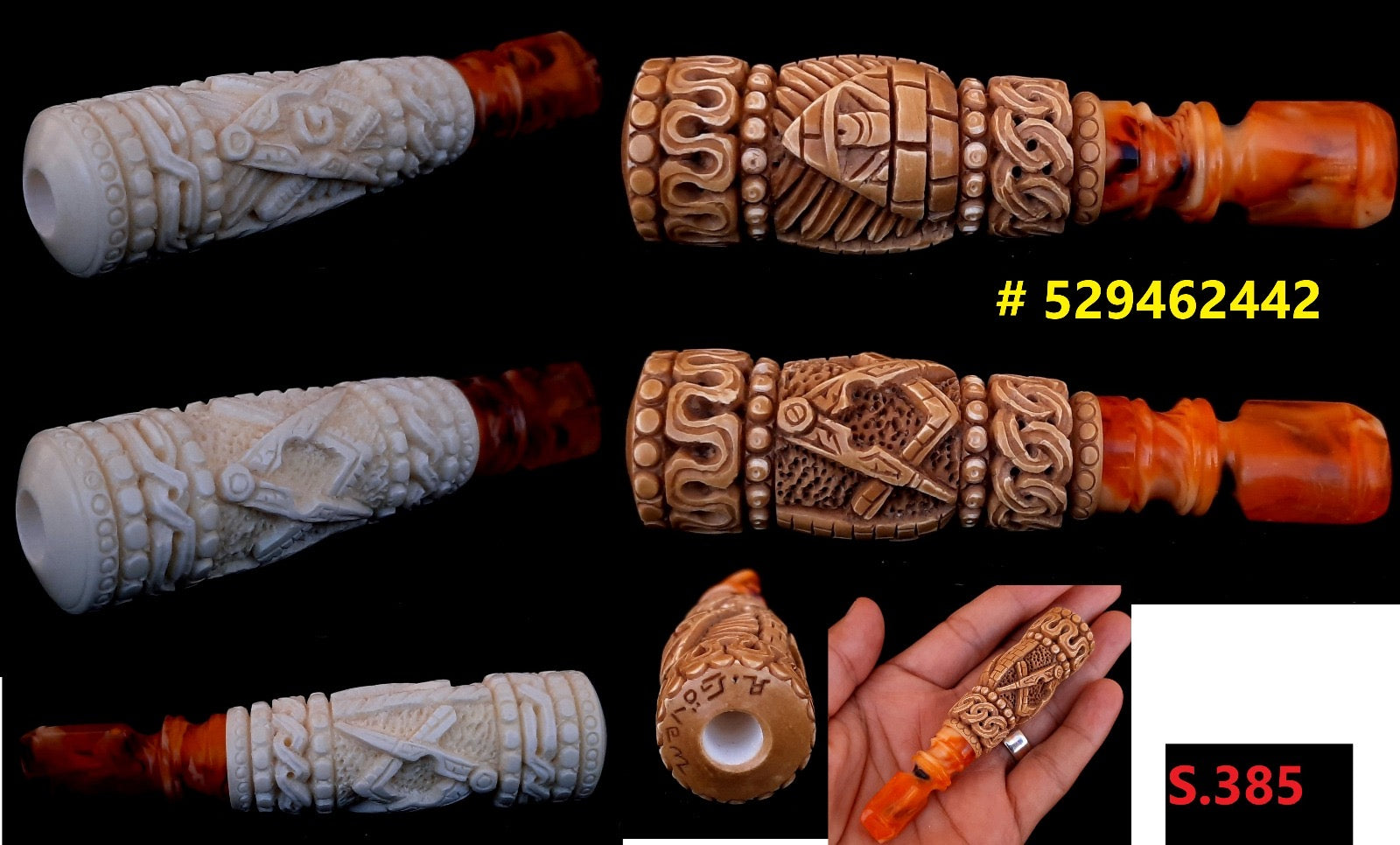 Master Mason Blue Lodge Cigarette Holder - Natural Wax Square & Compass G - Bricks Masons