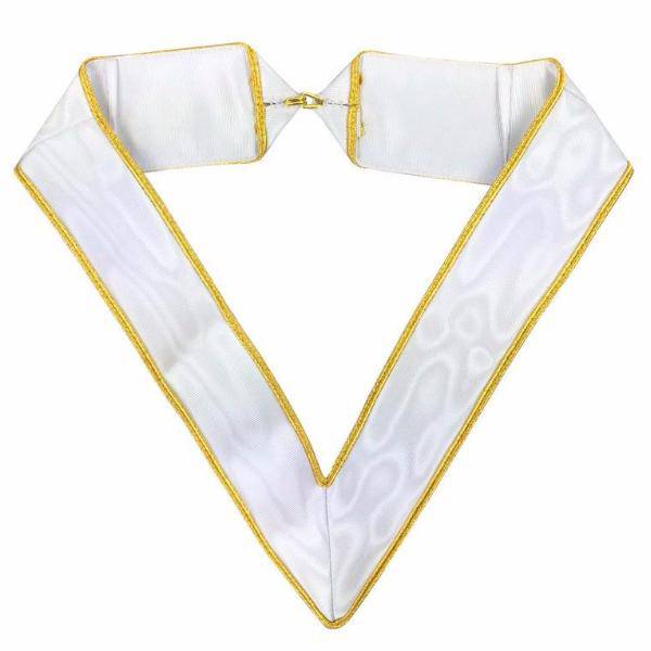 31st Degree Scottish Rite Collarette - White & Gold Moire