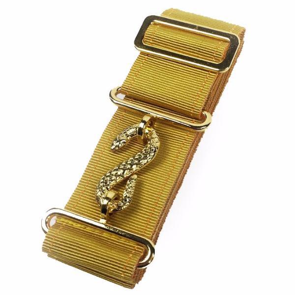 Masonic Apron Belt Extender - Mustard Belt with Silver/Gold Clasp