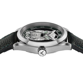 Master Mason Blue Lodge Wristwatch - Green Bezel Square & Compass G with Owl