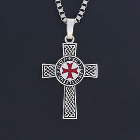 Knights Templar Necklace - Double-sided Cross Templar 925 Silver - Bricks Masons