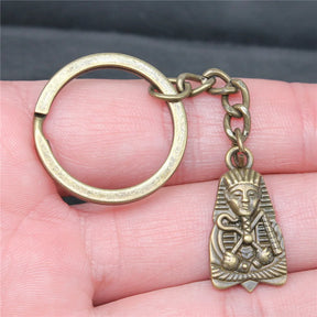 Ancient Egypt Keychain - Plated Zinc Alloy Pharaoh Charm - Bricks Masons