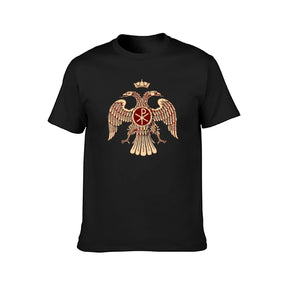 Red Cross Of Constantine T-Shirt - Byzantine Eagle Design