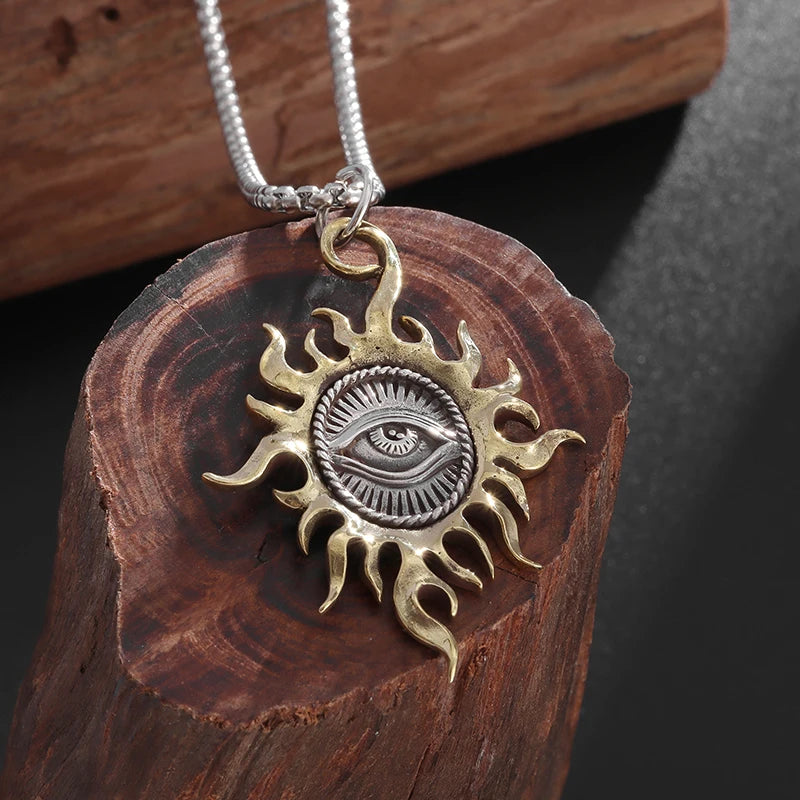 Eye of Providence Necklace - Zinc Alloy Silver & Bronze - Bricks Masons