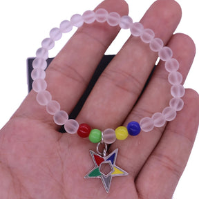 OES Bracelet - Beads With OES Star - Bricks Masons