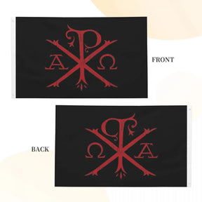 Red Cross Of Constantine -  Chi Rho And Alpha Omega - Bricks Masons