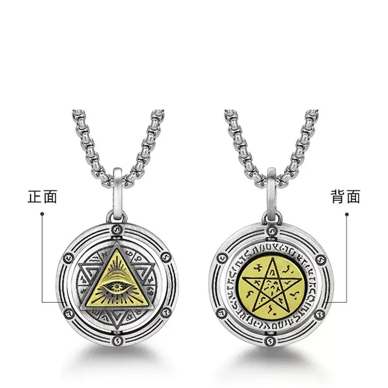 Eye of providence Necklace - Rotatable Pendant - Bricks Masons