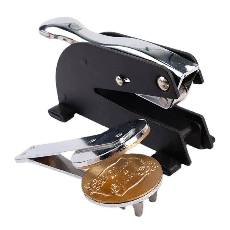 Emulation Rite Desktop Seal Press - Stainless Steel With Black Customizable - Bricks Masons