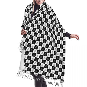 Master Mason Blue Lodge Scarf - Printed Checkered Pattern