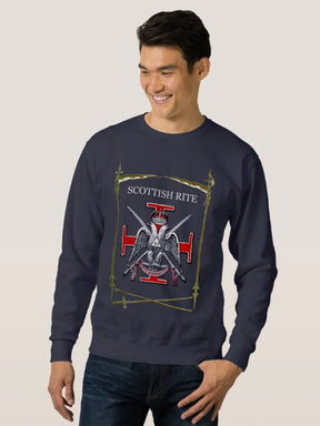 32nd Degree Scottish Rite Sweatshirt - Cotton O-Neck Double Headed Eagle