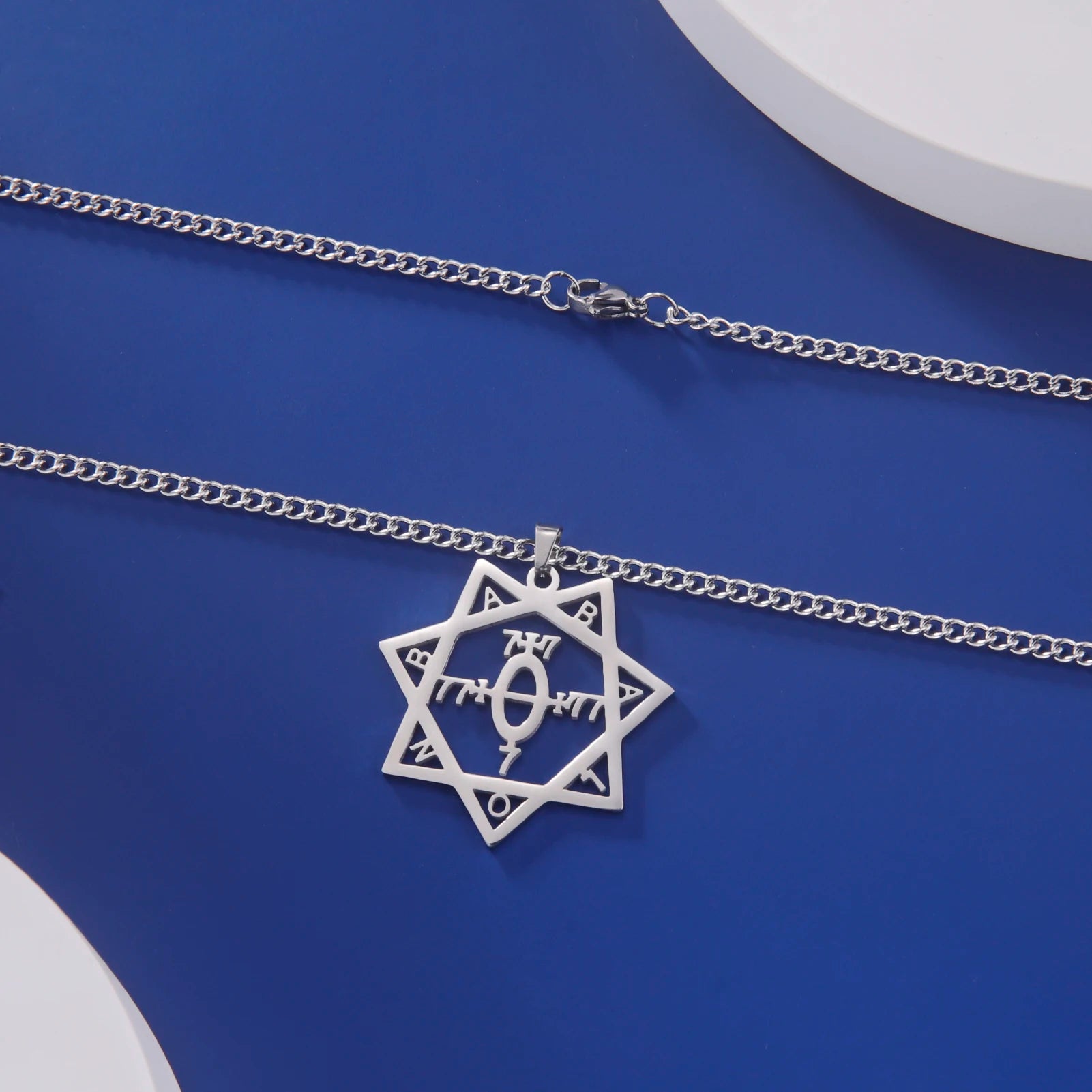 Ancient Israel Necklace - Star of Babalon Symbol Stainless Steel - Bricks Masons