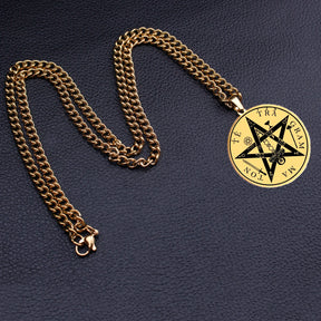 Ancient Israel Necklace - Pentagram of Solomon Seal Kabbalah - Bricks Masons