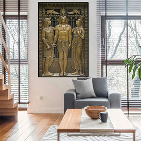 Ancient Egypt Canvas - Black Golden Ancient Egyptian Art Prints 3D Posters Pharaoh - Bricks Masons