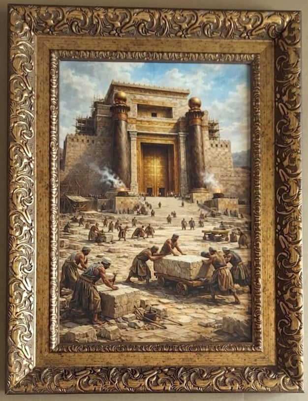 Masonic Canvas - The Building of the Temple - Bricks Masons