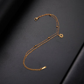 Ancient Israel - Stainless Steel Jewish Star of David Tiny Charms Double Layer - Bricks Masons