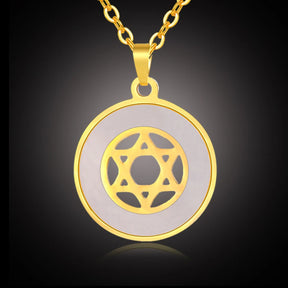 Ancient Israel - Star of David Pendant Necklace Solomon Seal Six-pointed Star Necklace Stainless Steel - Bricks Masons