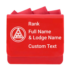 Chapter Pocket Square - Red Plastic Fabric Customizable - Bricks Masons